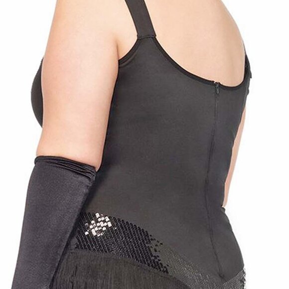 Flapper Costume 3x/4x Women Plus Size Black Halloween Roleplay Cosplay Dress Set - Picture 8 of 10